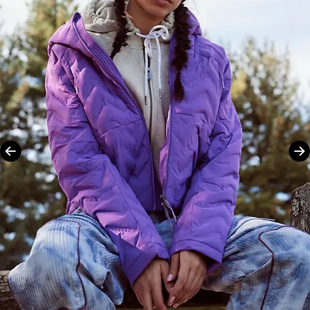 NEW NWT FREE PEOPLE Packable Puffer Jacket Red Violet XS